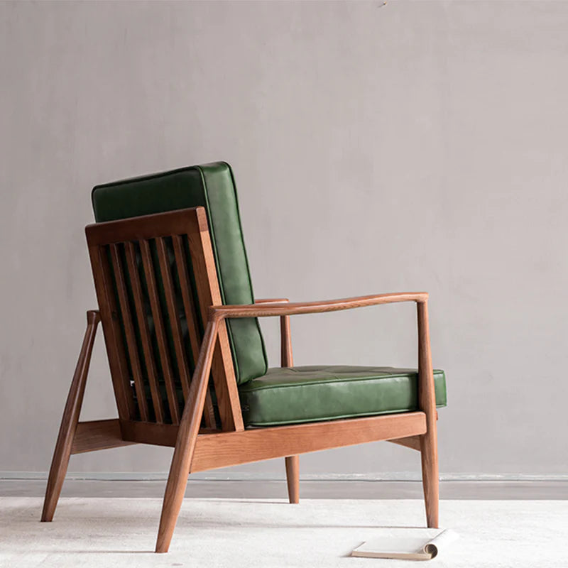 Danmer Armchair | Genuine Leather & Ash wood