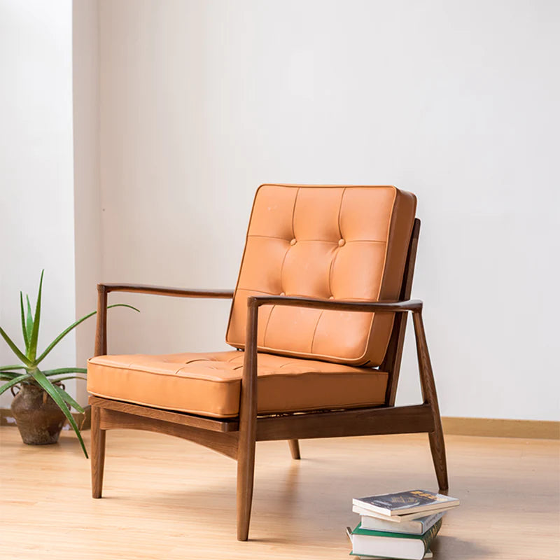 Danmer Armchair | Genuine Leather & Ash wood