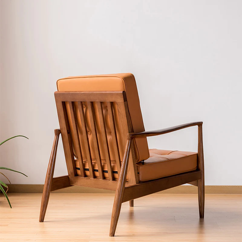 Danmer Armchair | Genuine Leather & Ash wood