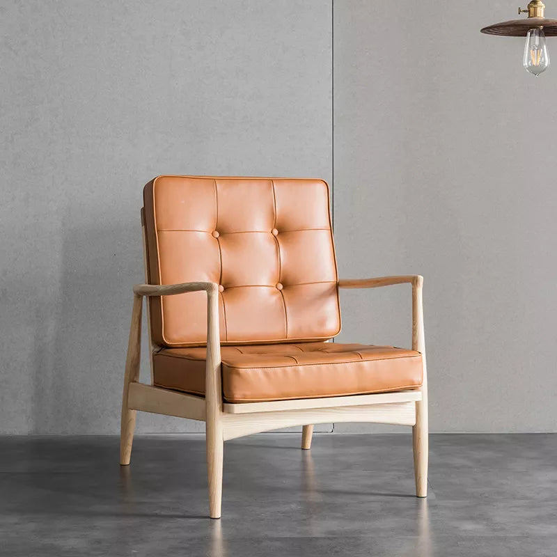 Danmer Armchair | Genuine Leather & Ash wood