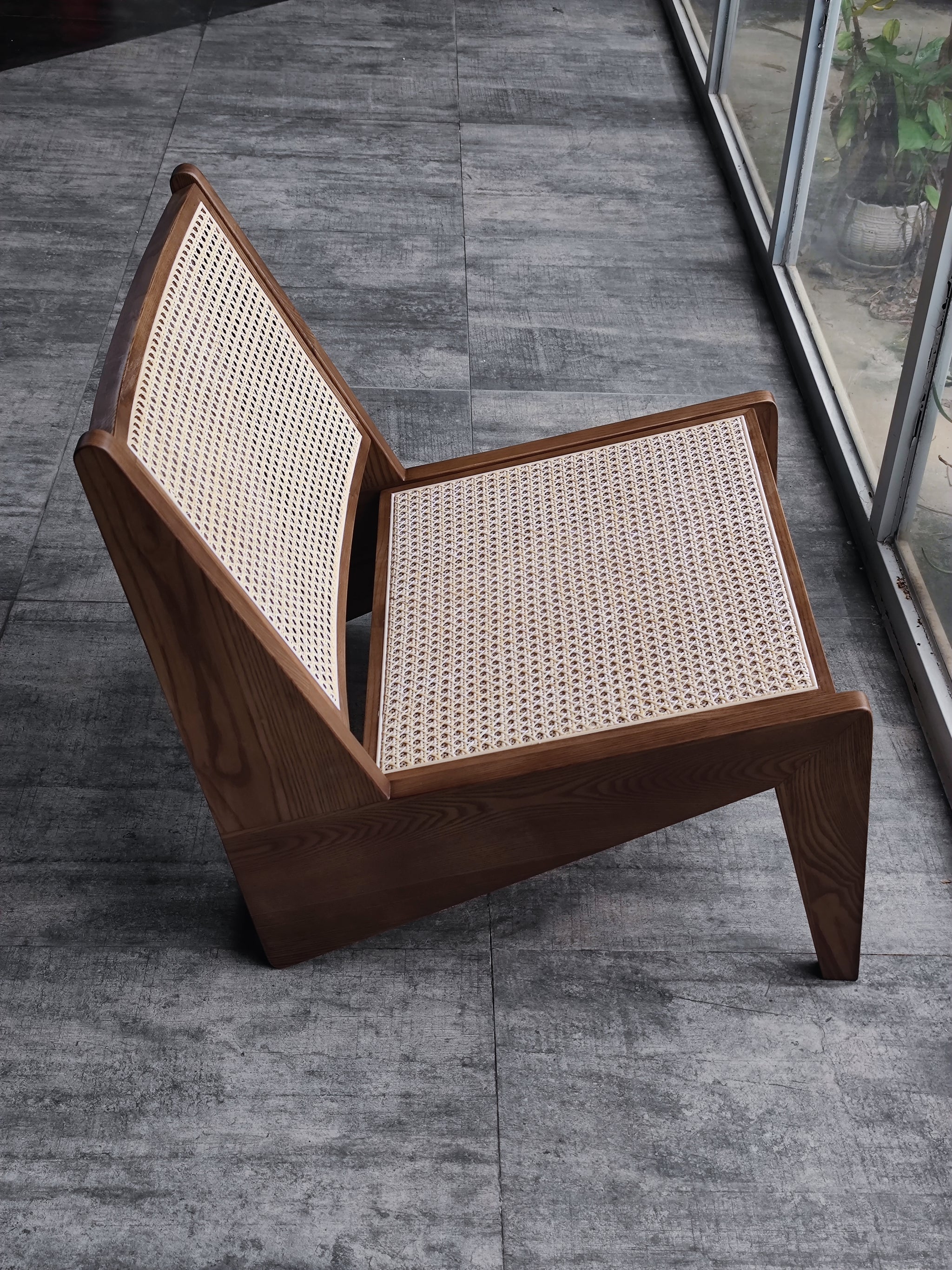 Kangaroo Chair | American Cherry & Natural Cane Rattan – Welcome