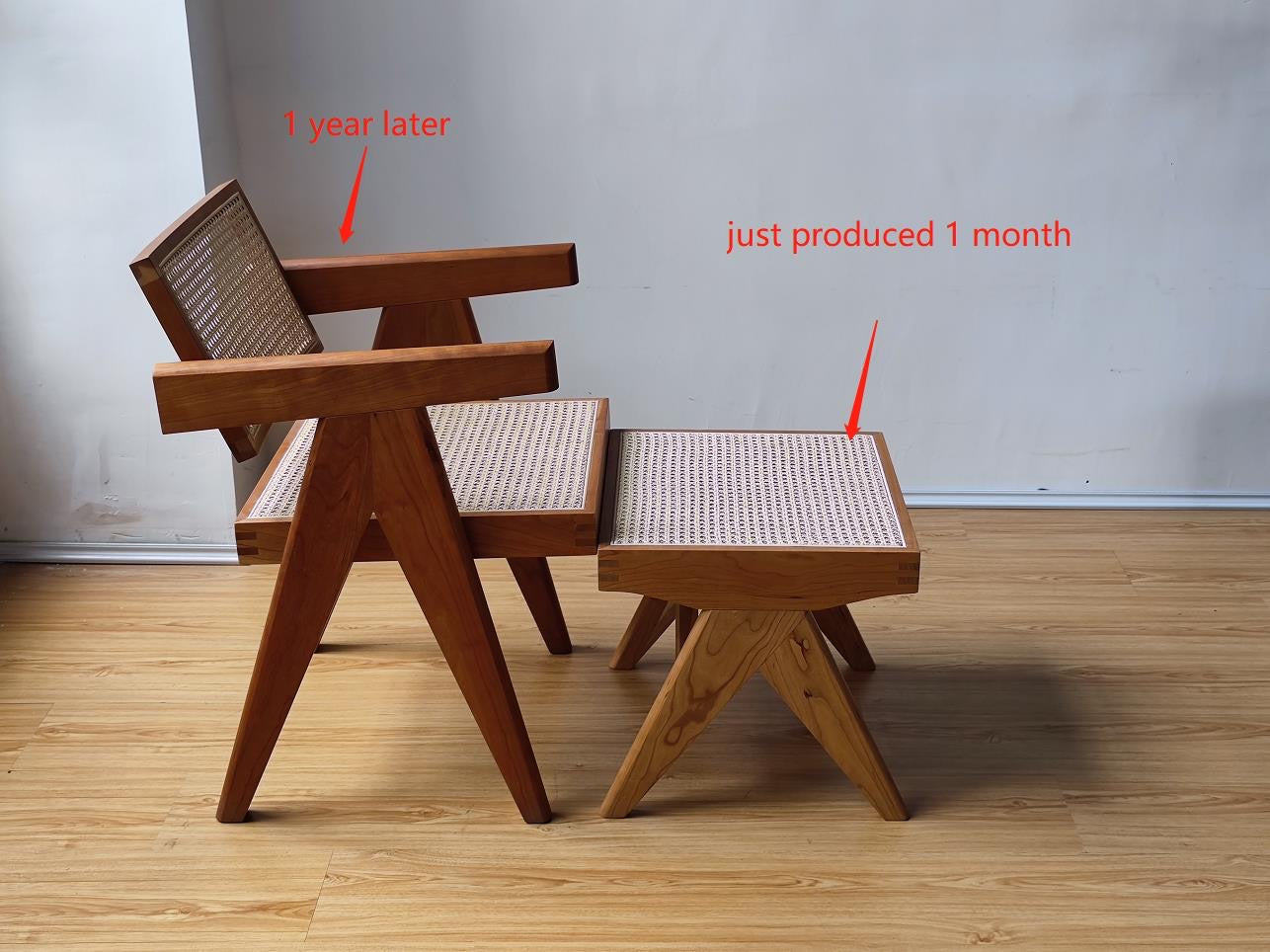 "كرسي مكتب" | الرماد الخشب وقصب الطبيعي الروطان