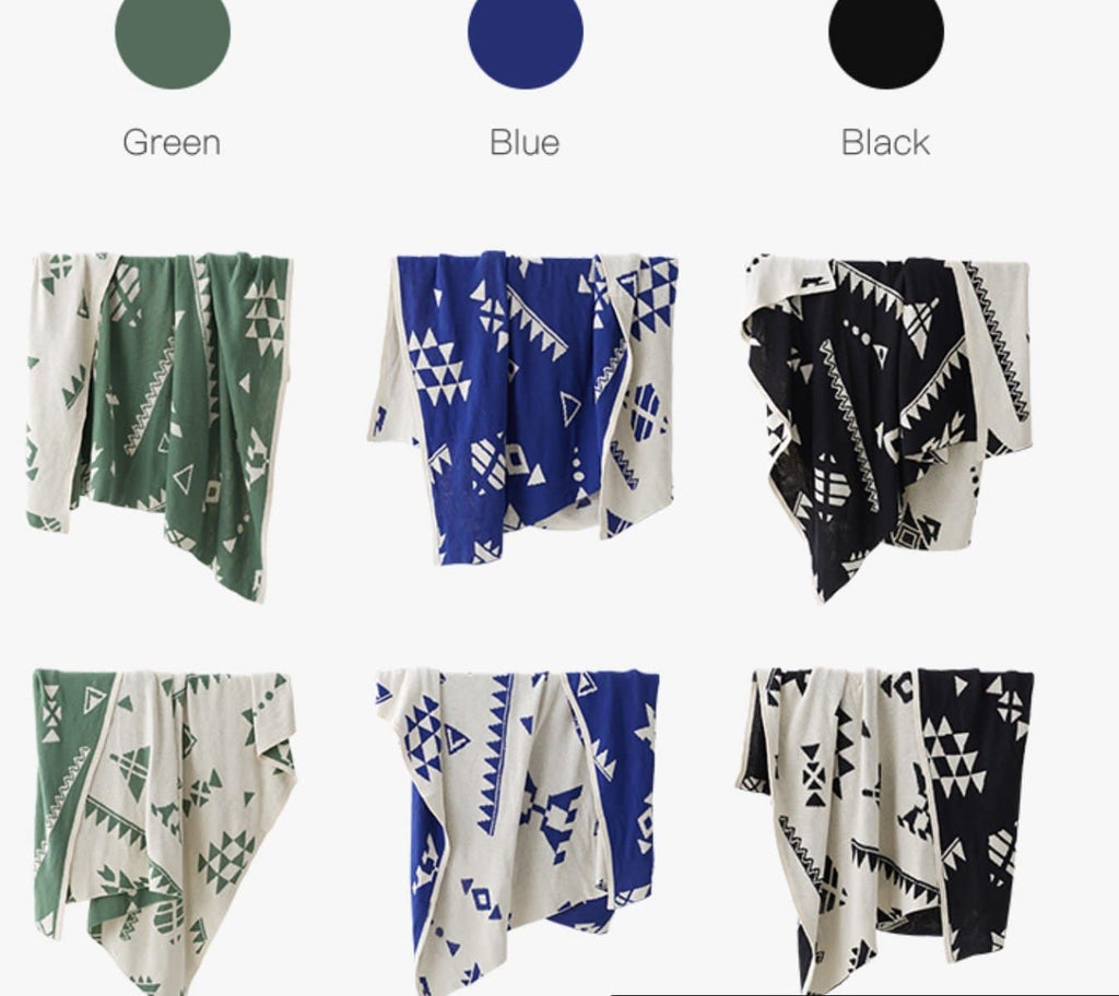 Reversible Cotton Minimalistic Throw Rugs