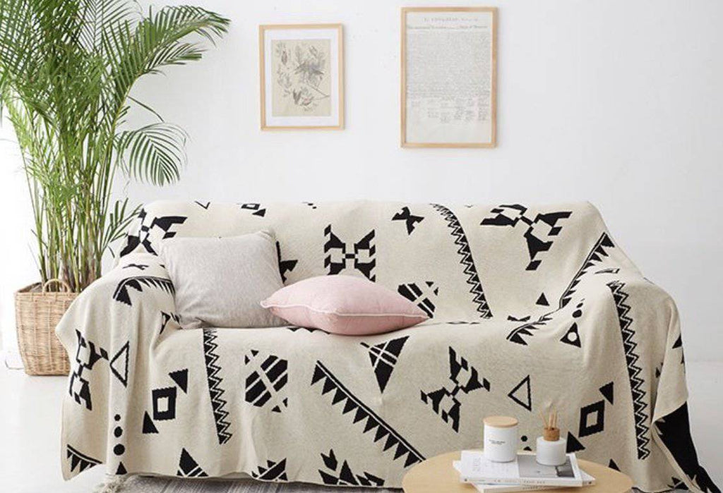 Reversible Cotton Minimalistic Throw Rugs